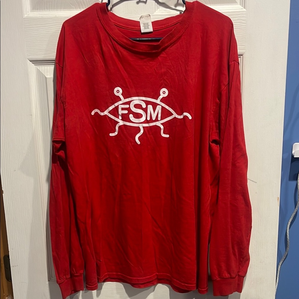 Flying Spaghetti Monster Red Long Sleeve Shirt